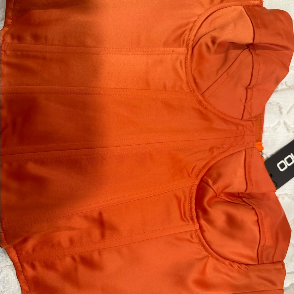 Boohoo Orange Structured Bustier Crop Top